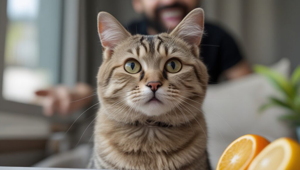 Um gato com a boca aberta como se estivess 0 Os 7 Sons Mais Estranhos que os Gatos Fazem