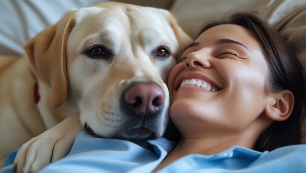 Uma foto realista em closeup de um co labr 2 Por Que os Cães Lambem os Tutores? Entenda Esse Comportamento Apaixonante
