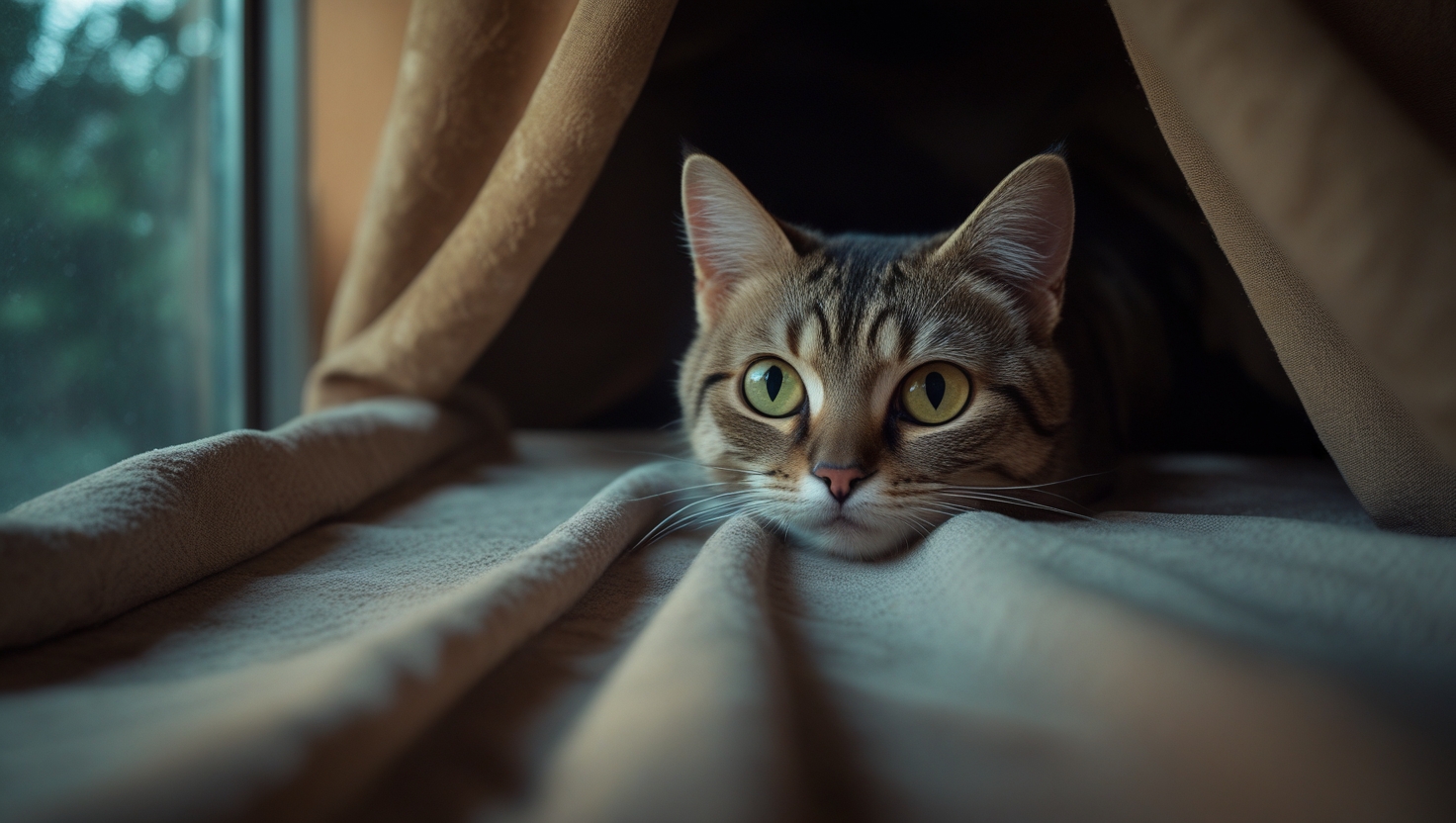 gato escondido Seu Gato Escondido Demais? Pode Ser um Pedido de Ajuda (Descubra o Porquê)